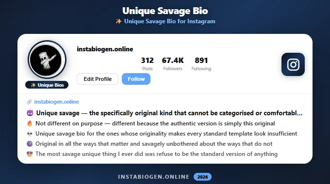 Unique Savage Bio for Instagram